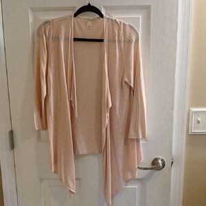 Women's Draped Open-Front Cardigan in Light Blush